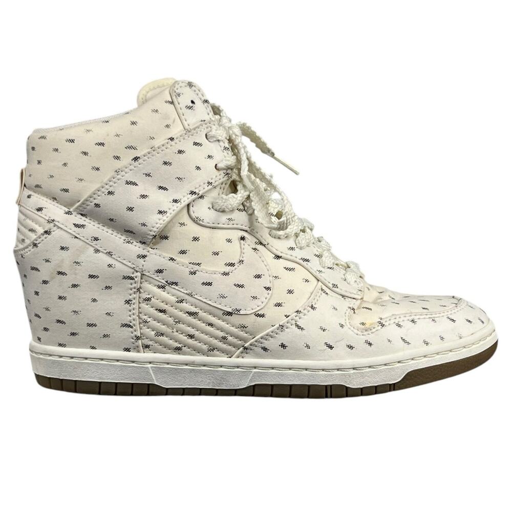 Nike Women's High-Top Sneakers in Cream with Brown Sole